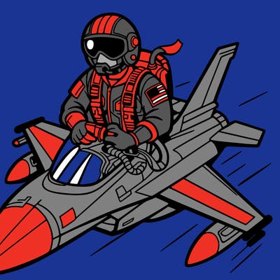 fighter pilot in a jet