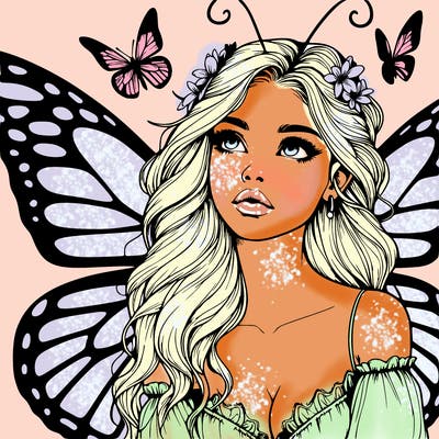 butterfly fairy realistic girl