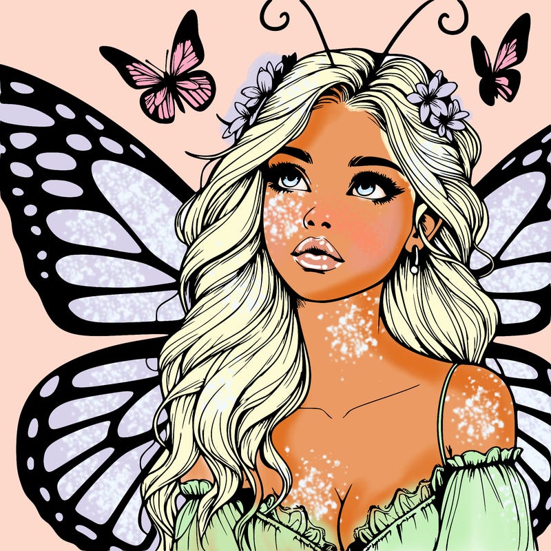 butterfly fairy realistic girl