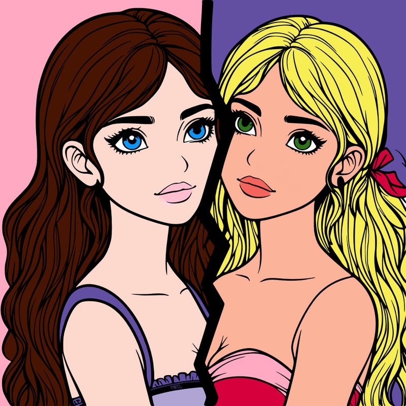 split realistic girl