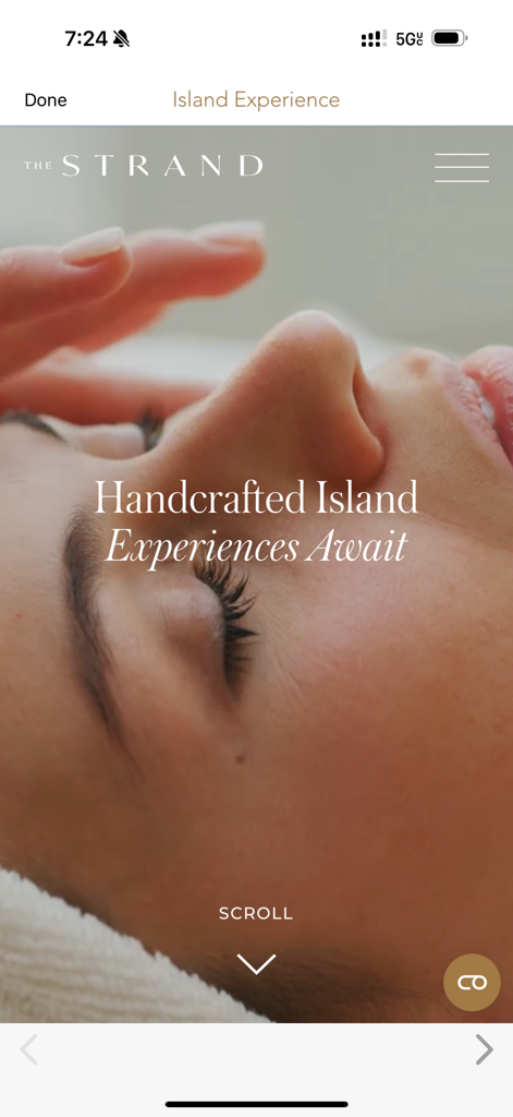 Close up of a guest enjoying a luxury wellness experience at The Strand Turks and Caicos