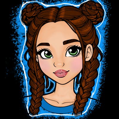 realistic girl with braids