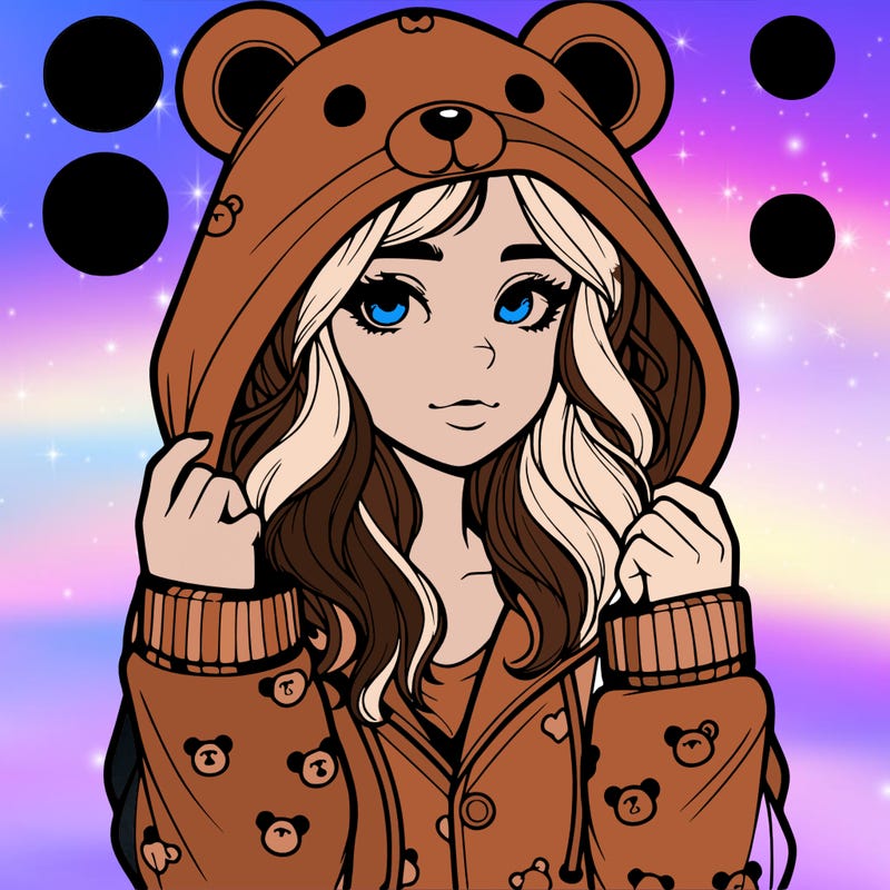 realistic girl in a animal pjs hoodie