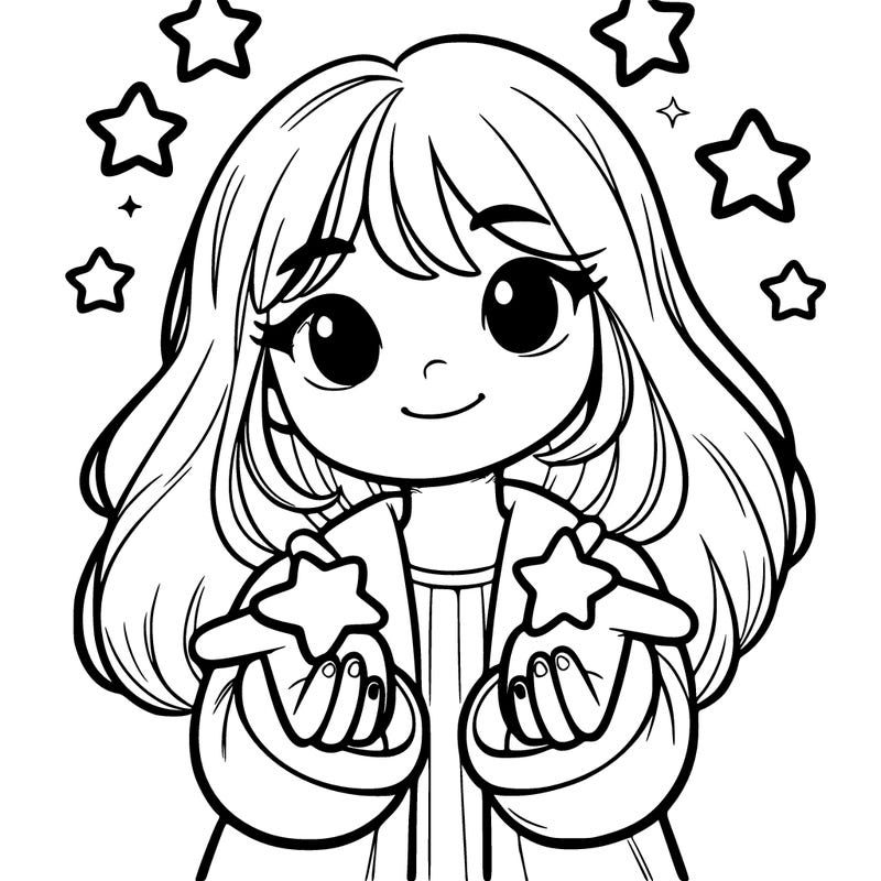 girl holding stars