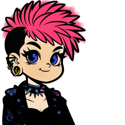 punk girl with clean lines