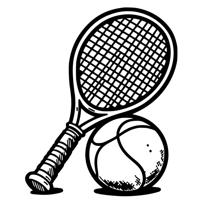 tennis ball and racket