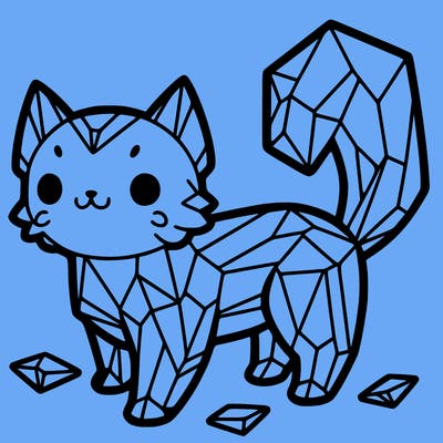 cat made up of crystal