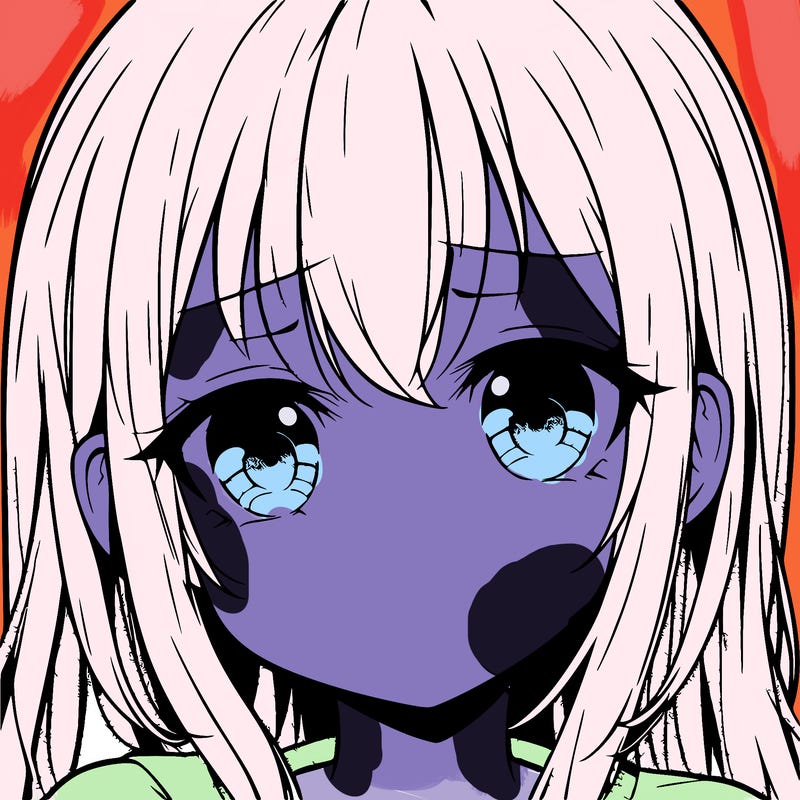 anime girl face closeup, sad expression