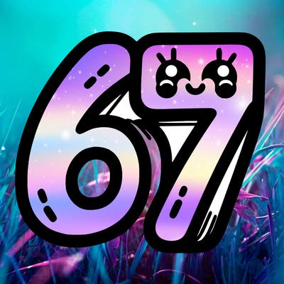 the numbers 67