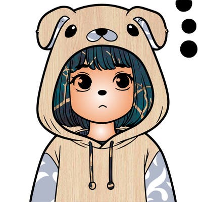 girl in a dog hoodie