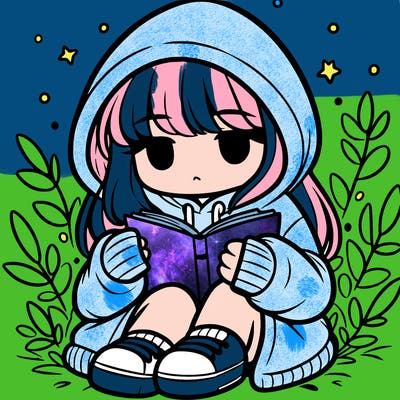 girl in oversized hoodie reading a book