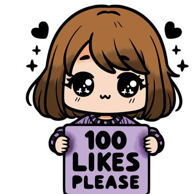 cute girl holding a sign saying 100 likes please
