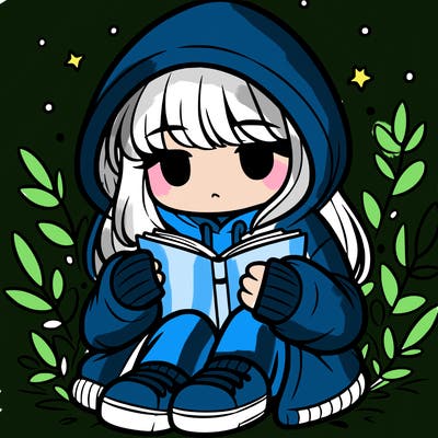 girl in oversized hoodie reading a book