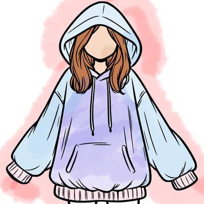 girl in oversized hoodie
