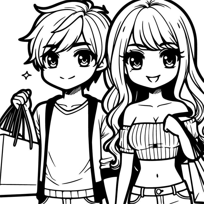girlfriend and boyfriend  shopping