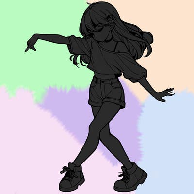 realistic girl danceing
