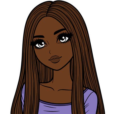 realistic girl with straight and long hair