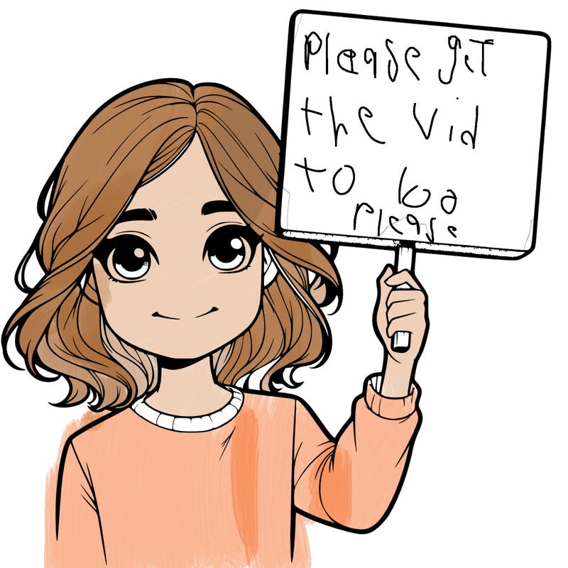 realistic girl holding up a sign