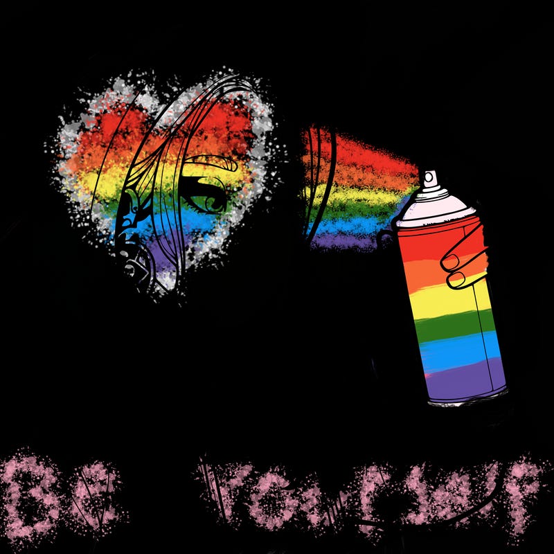 a realistic girl, spray painting