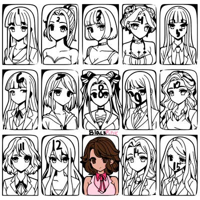 girls that look diffrent anime