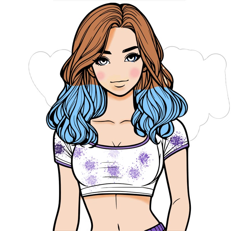 realistic girl in crop top