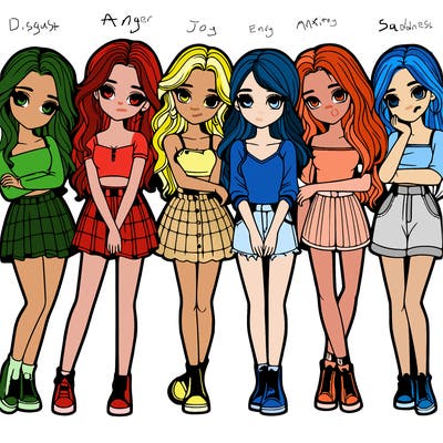 a group of girls realistic