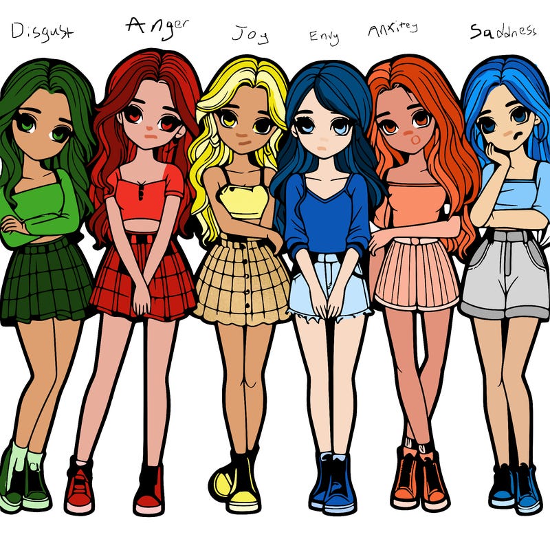 a group of girls realistic