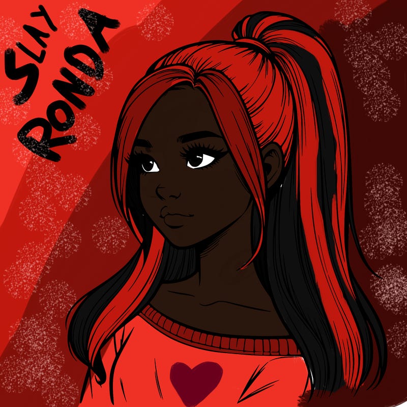 realistic girl with a high ponytail