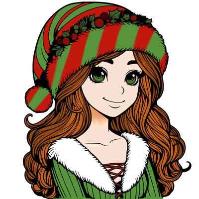 realistic christmas  girl