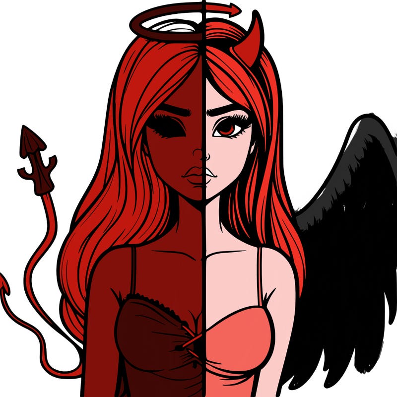 devil vs angel realistic girl