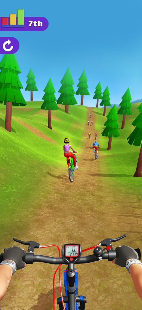 BMX Bike Rider - Bicycle Games - 산악 트레일에서 펼쳐지는 자전거 경주의 1인칭 시점