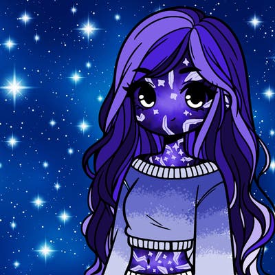 girl with long hair and a crop top with a sweater