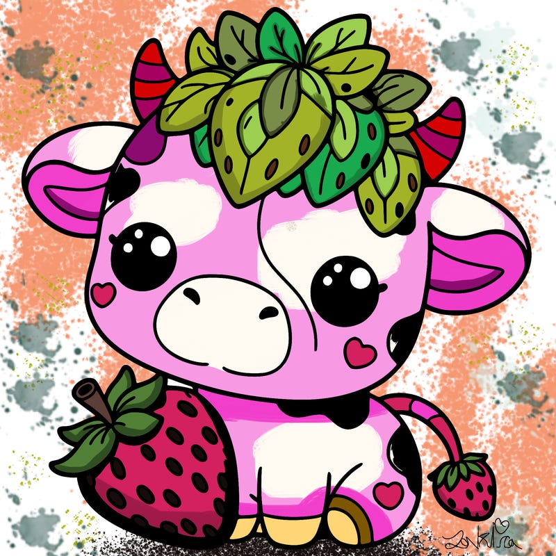 cute strawberry cow