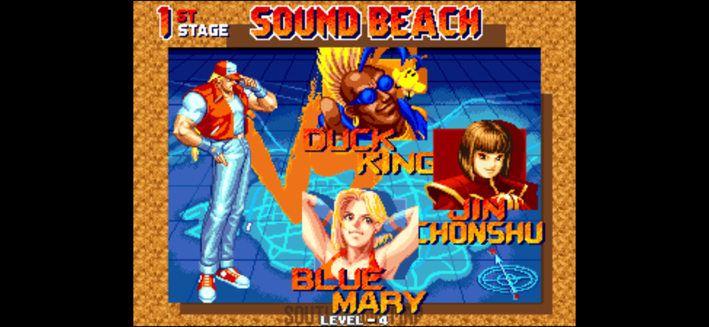 REAL BOUT FATAL FURY - Tela de retrato de personagem de Real Bout Fatal Fury para o palco Sound Beach