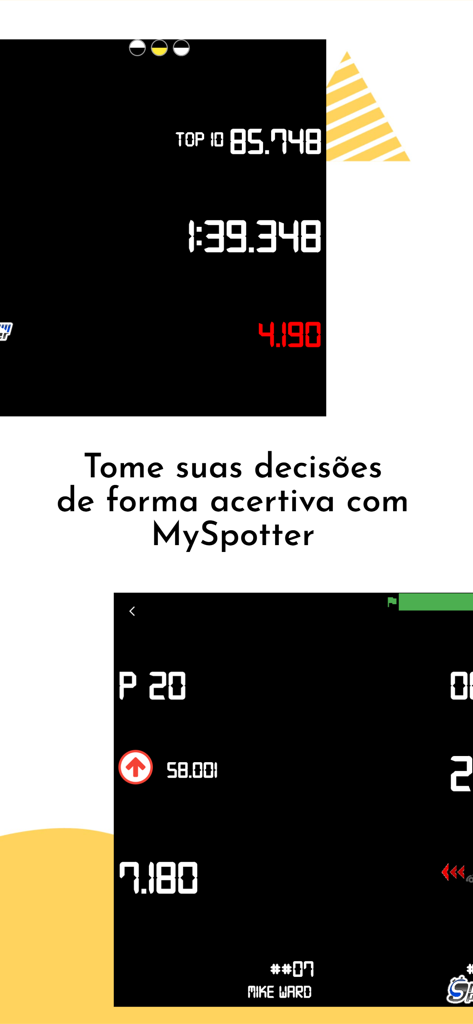 MySpotter - MySpotter app interface displaying real time lap times race position and performance data for motorsports