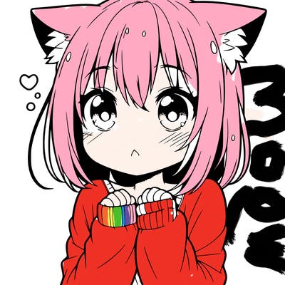 shy anime catgirl