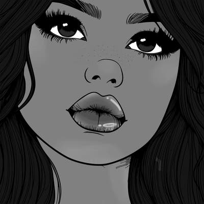 really realistic girl with lips