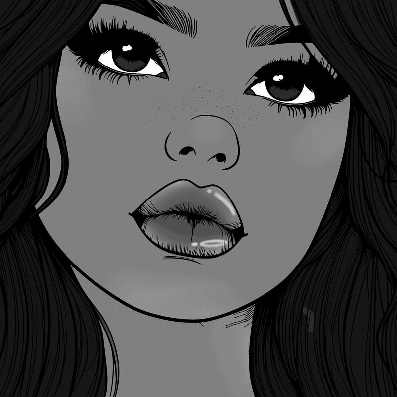 really realistic girl with lips