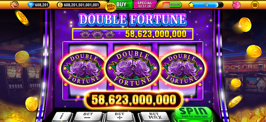 Wild Classic Slots Casino Game - Gran victoria en la máquina tragamonedas Double Fortune en el juego Wild Classic Slots