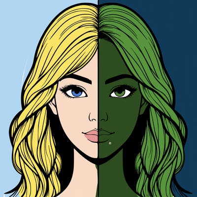 realistic girl, split