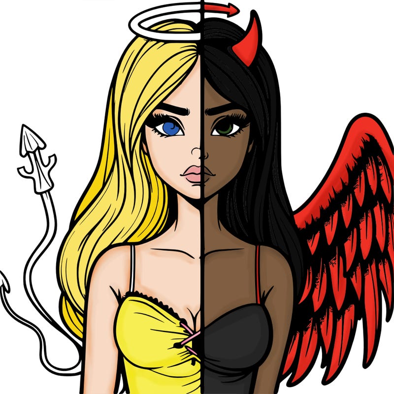 devil vs angel realistic girl