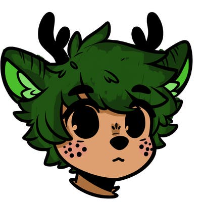 a humanoid deer with soft fluffy ears