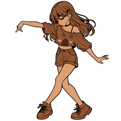 realistic girl danceing
