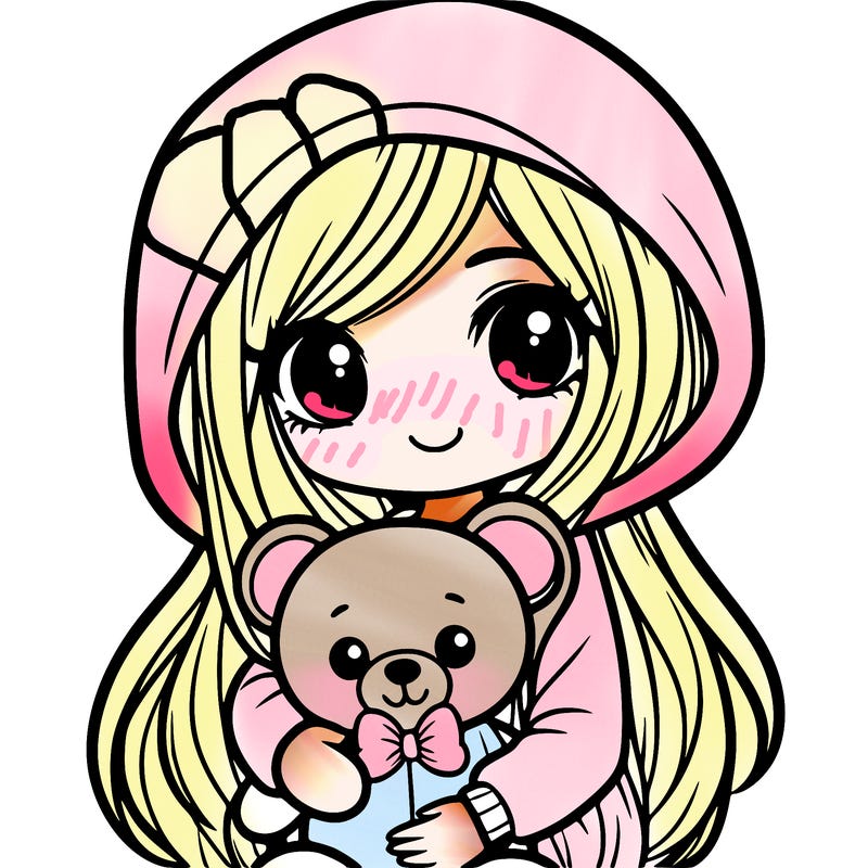 girl with big hoodie and long hair holding teddy bear