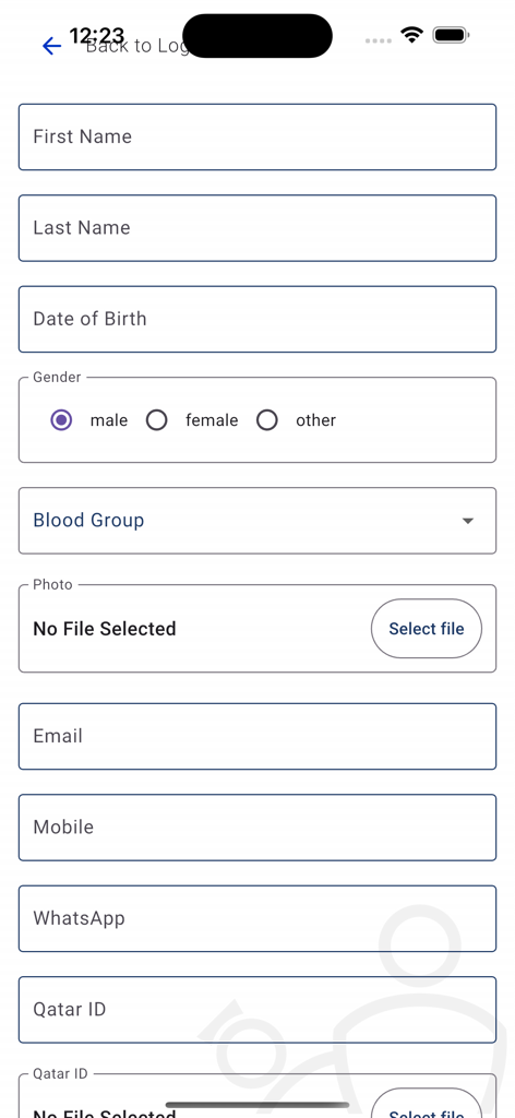 UNIQ Qatar membership registration form showing personal detail fields