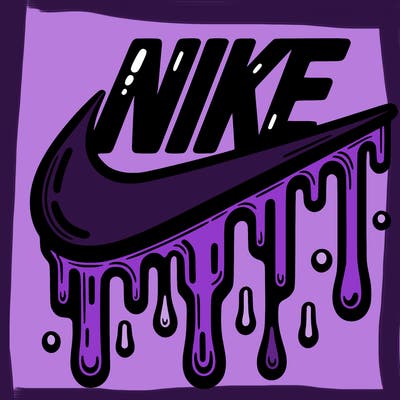 dripping nike logo