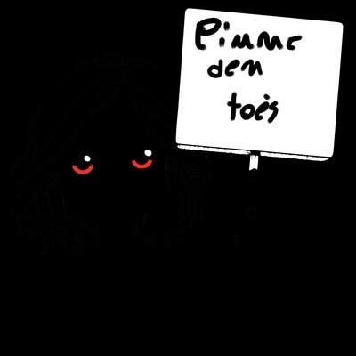 realistic girl holding up a sign