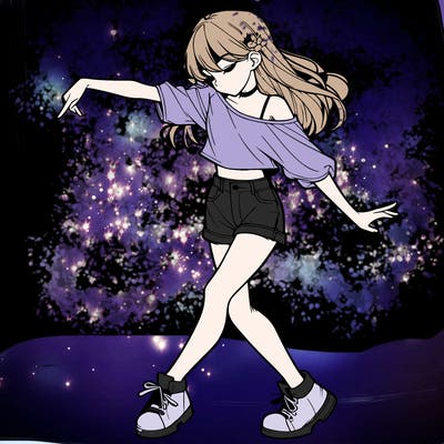 realistic girl danceing