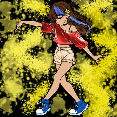 realistic girl danceing