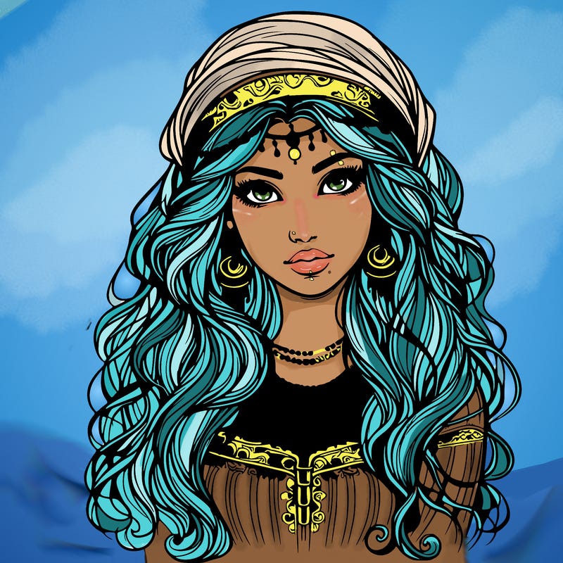 realistic beautiful mysterious gypsy girl
